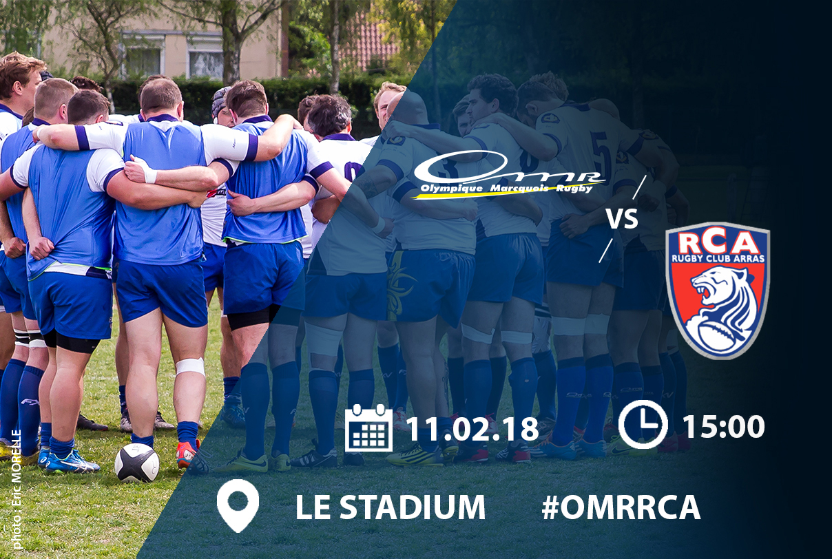 Match rugby Fédérale 2 Olympique Marcquois Rugby RC Arras au Stadium MEL